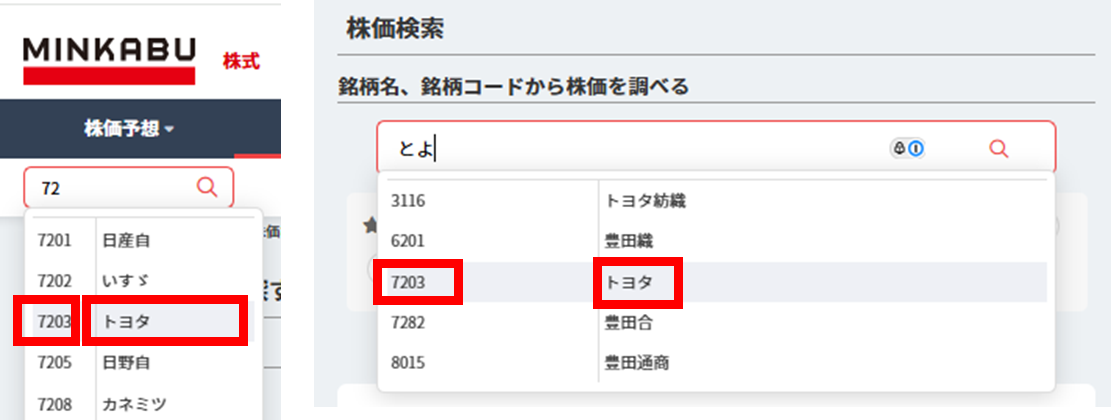 銘柄名やコードで銘柄を検索する – みんかぶヘルプ